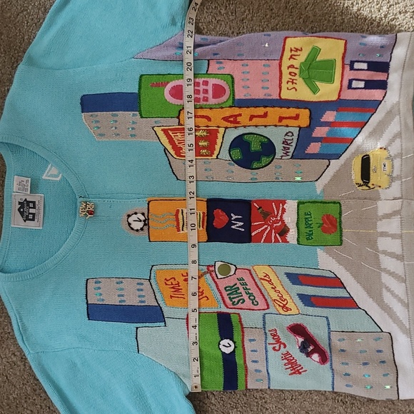 Like new & RARE! Vintage Storybook Knits NY TIMES SQUARE 2pc sweater set - Picture 14 of 15